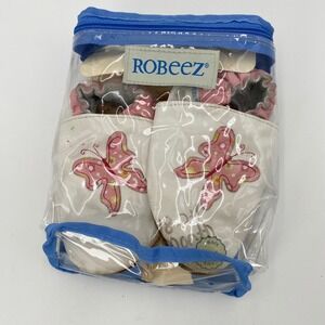 Robeez White Leather Butterfly Baby Shoes 18 24 Months Soft Soles